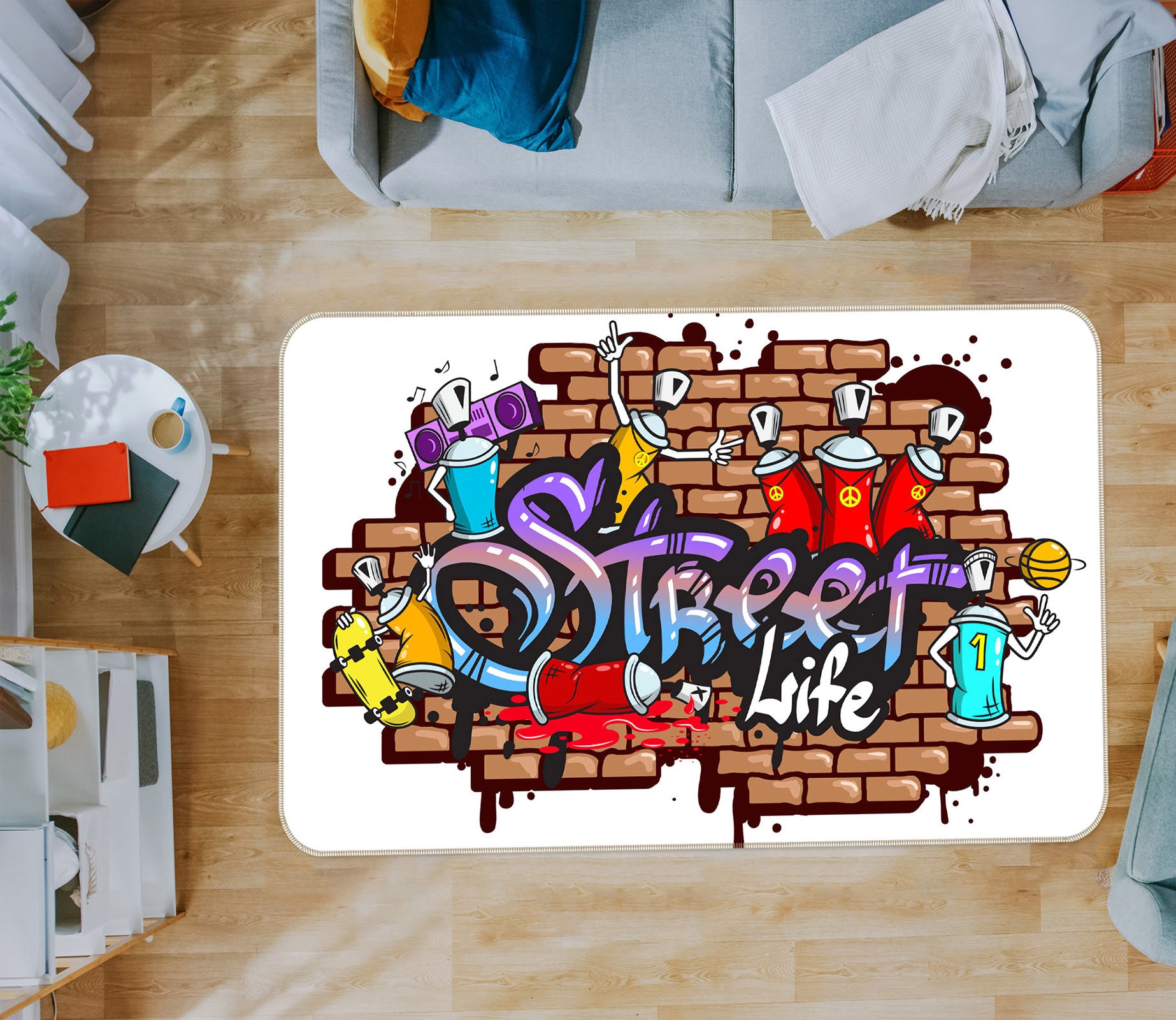 3D Letter Brick Wall 30065 Non Slip Rug Mat