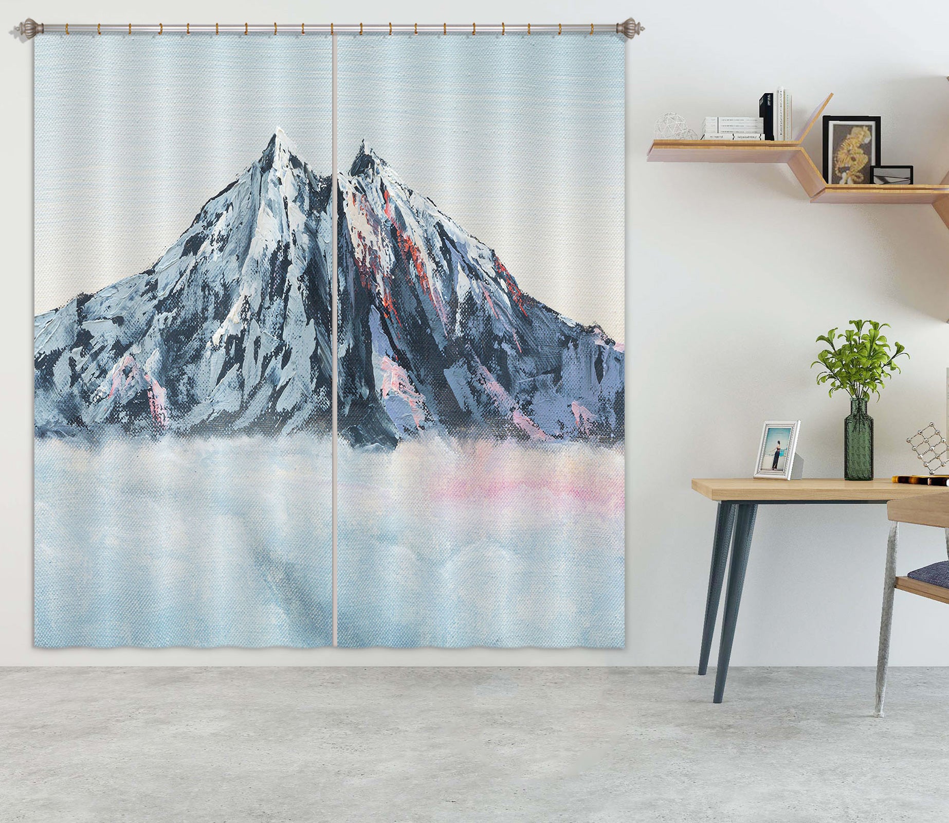 3D Snow Nountain 037 Marina Zotova Curtain Curtains Drapes