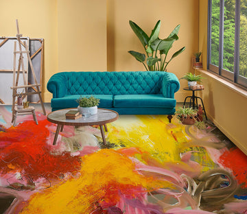 3D Yellow Red Pattern 9925 Allan P. Friedlander Floor Mural