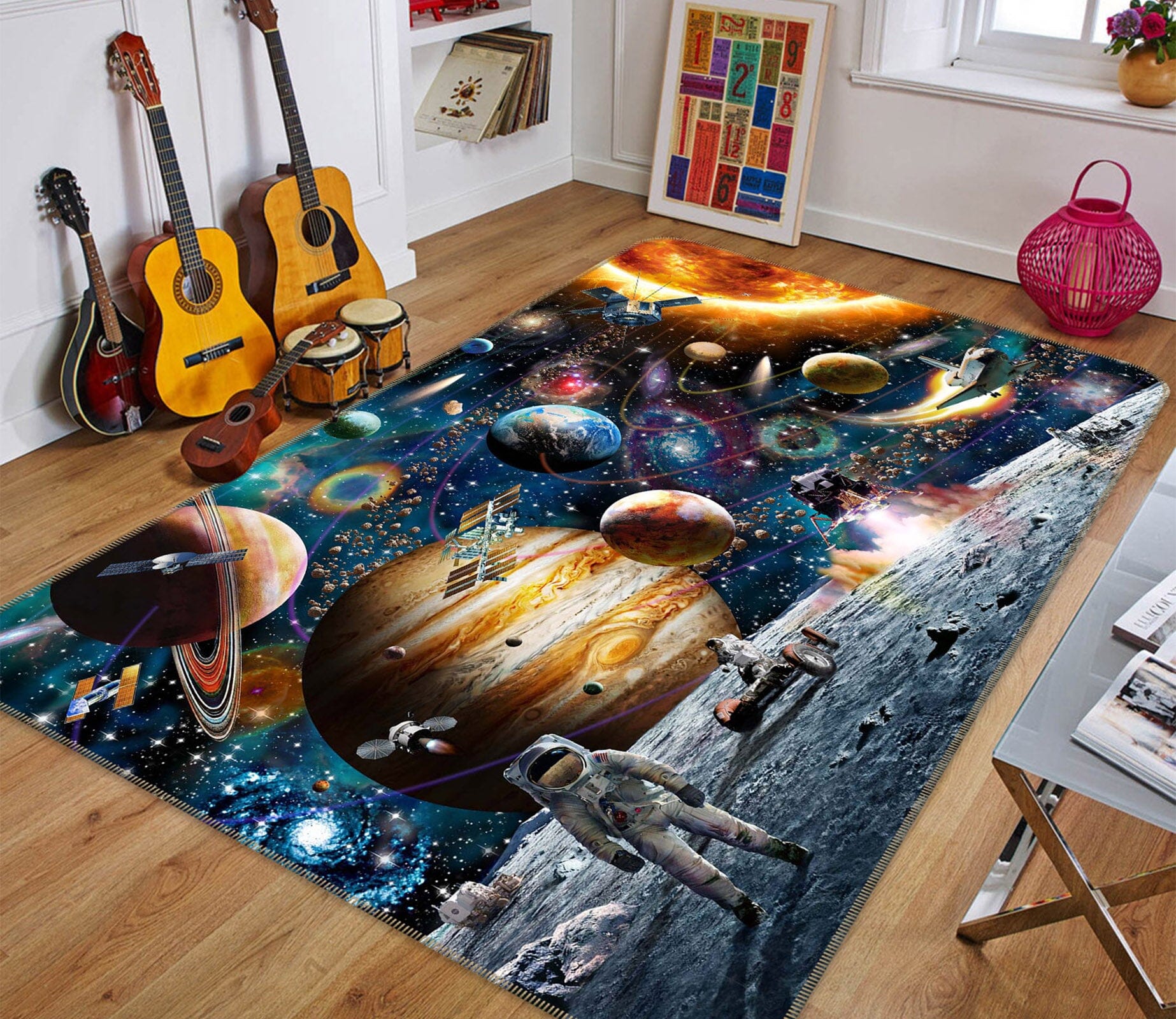 3D Color Planet 1054 Adrian Chesterman Rug Non Slip Rug Mat Mat AJ Creativity Home 