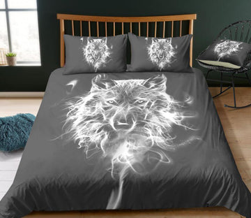 3D Smoke Wolf 1063 Bed Pillowcases Quilt