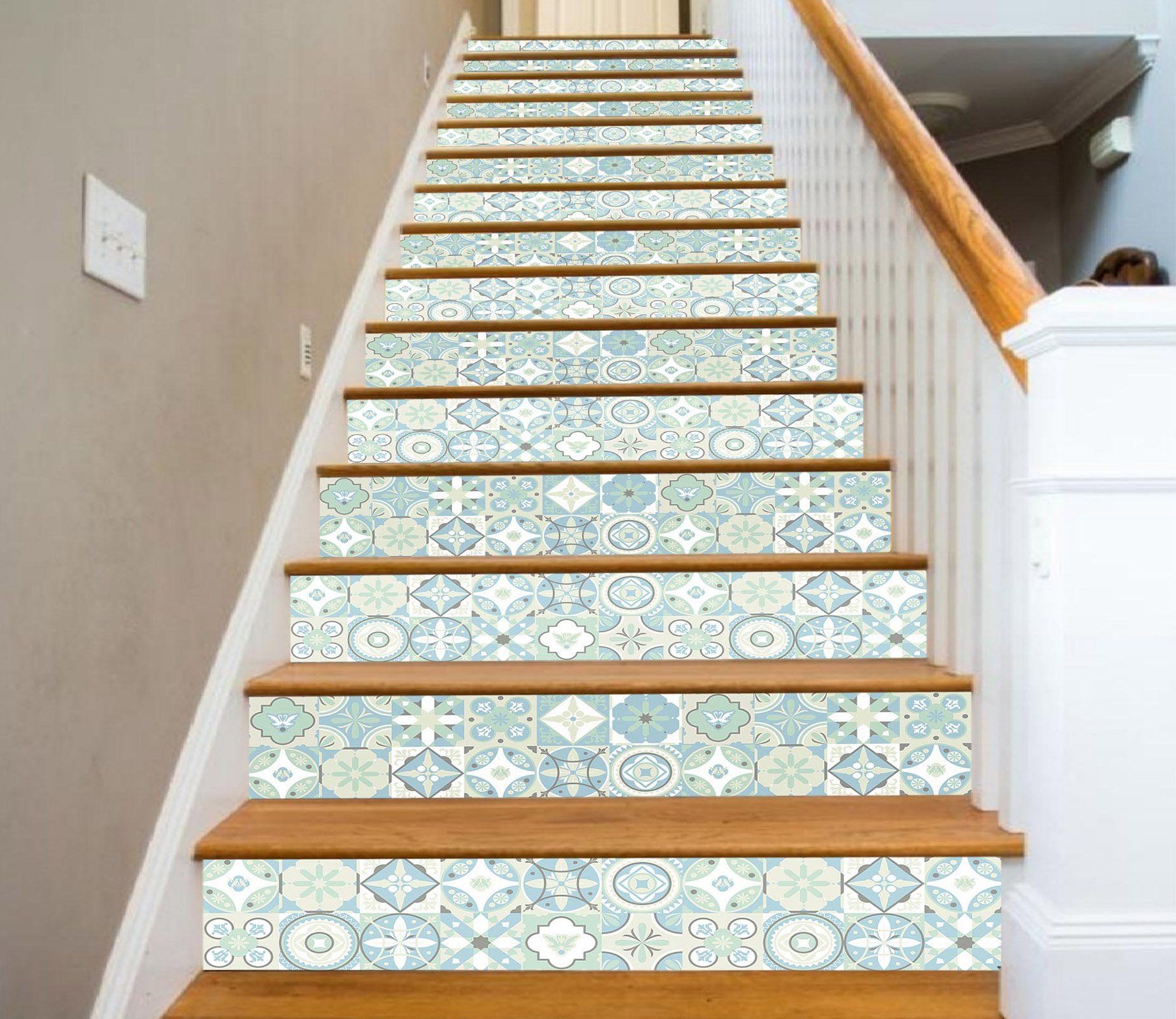 3D Fresh Mosaic 6594 Marble Tile Texture Stair Risers Wallpaper AJ Wallpaper 