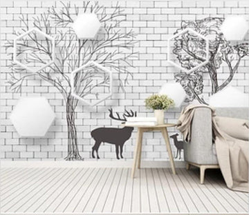 3D Tree Fawn 999 Wall Murals Wallpaper AJ Wallpaper 2 
