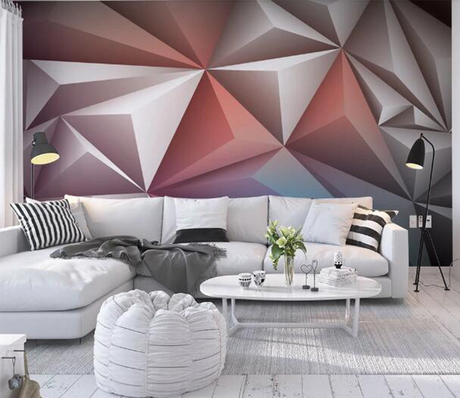 3D Red Triangle WC711 Wall Murals