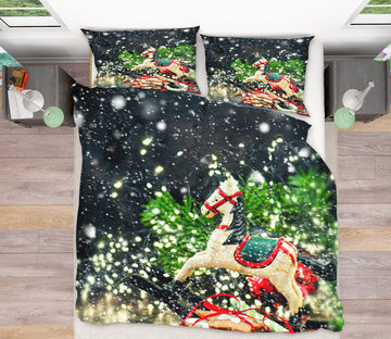 3D Trojan Horse Snowflake 50026 Christmas Quilt Duvet Cover Xmas Bed Pillowcases