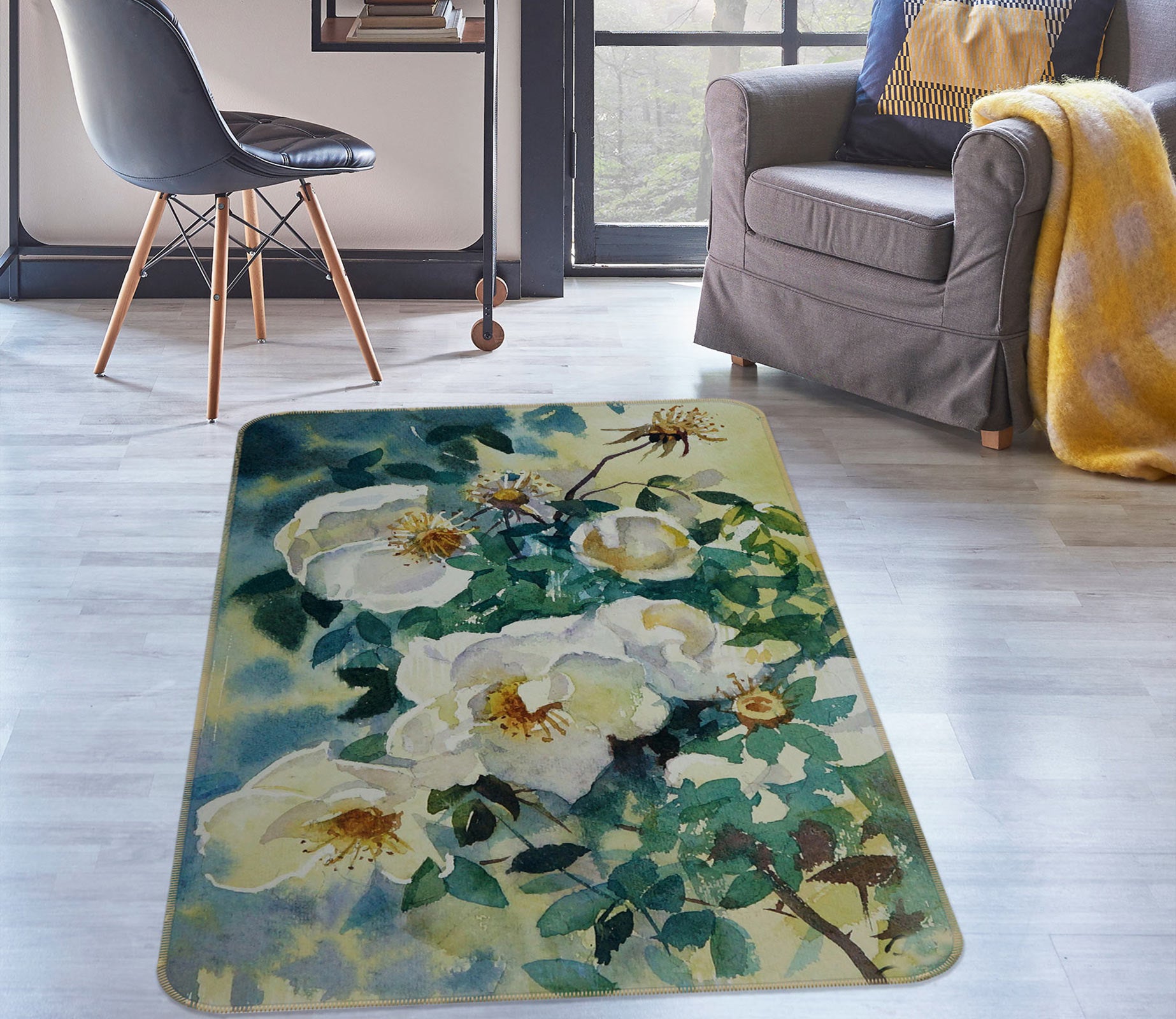 3D Flowers 33074 Non Slip Rug Mat
