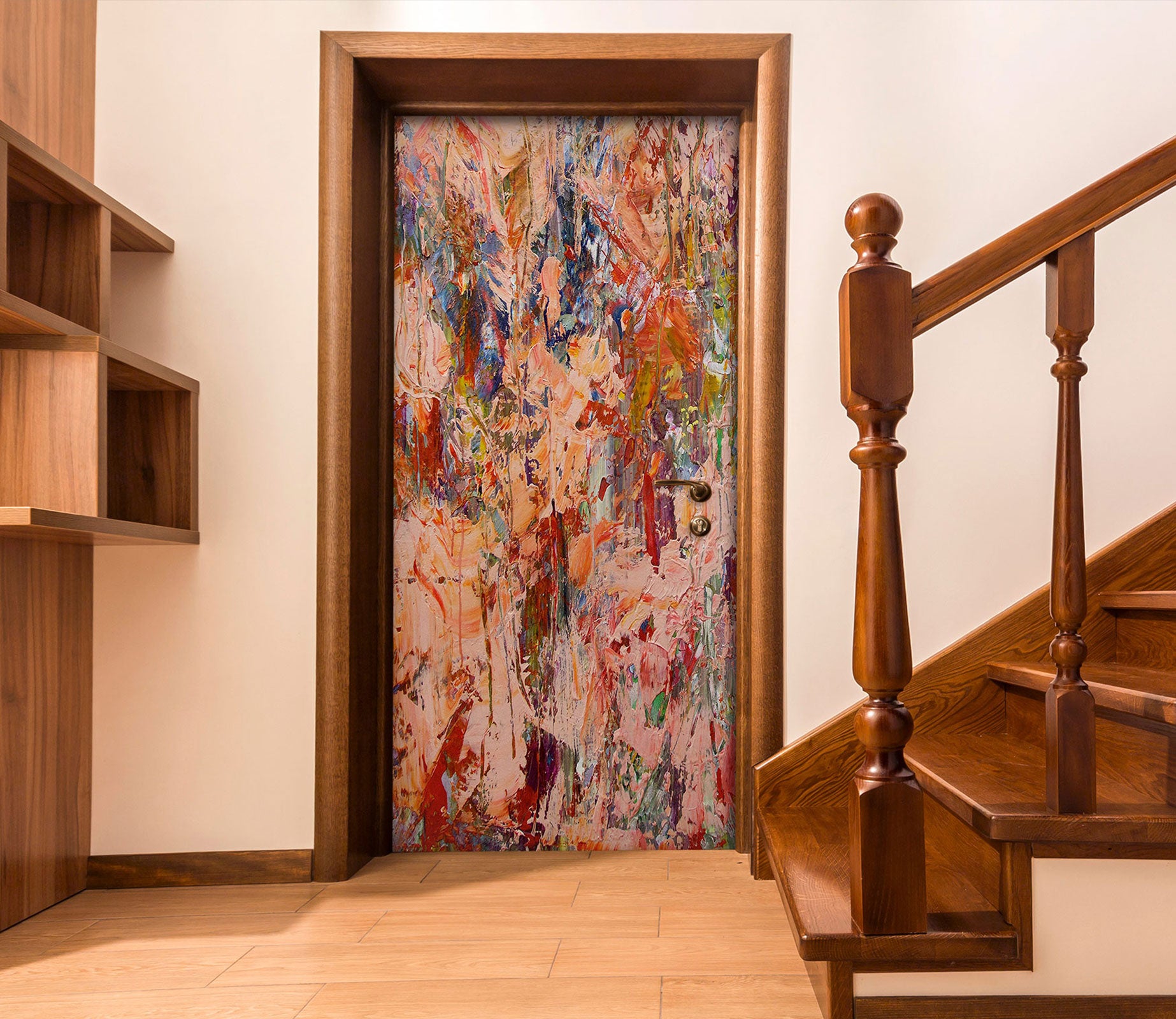 3D Red Pink Paint Pattern 93184 Allan P. Friedlander Door Mural