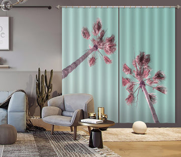 3D Pink Coconut Tree 6551 Assaf Frank Curtain Curtains Drapes