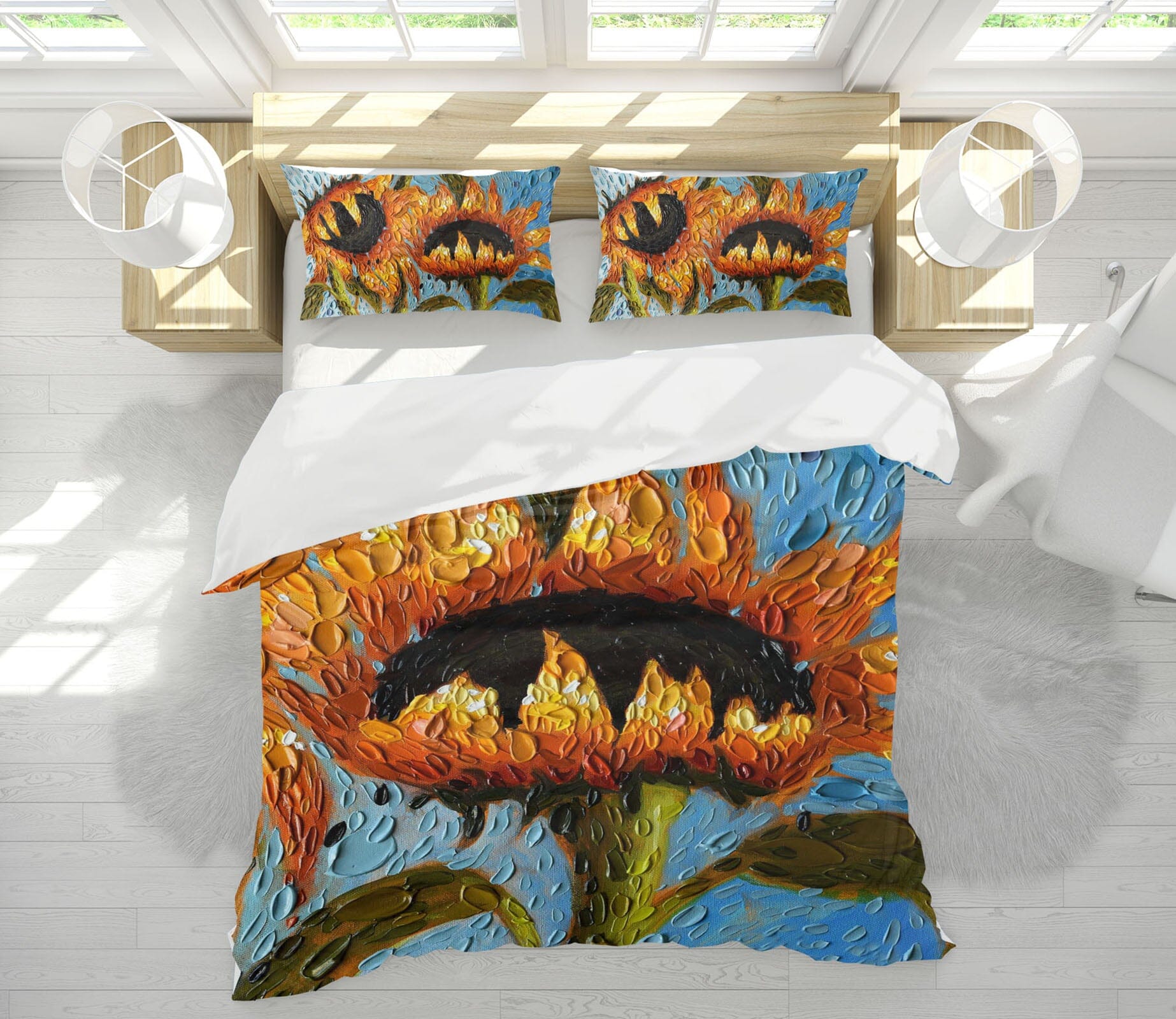 3D Serenity Sunflowers 2118 Dena Tollefson bedding Bed Pillowcases Quilt Quiet Covers AJ Creativity Home 