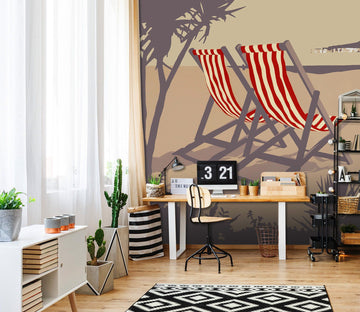 3D Bournemouth Red Deckchairs 1006 Steve Read Wall Mural Wall Murals Wallpaper AJ Wallpaper 2 