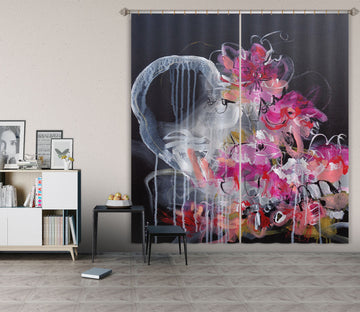 3D Pink Flower 2432 Misako Chida Curtain Curtains Drapes
