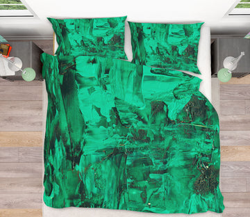 3D Green Pattern 16015 Bed Pillowcases Quilt