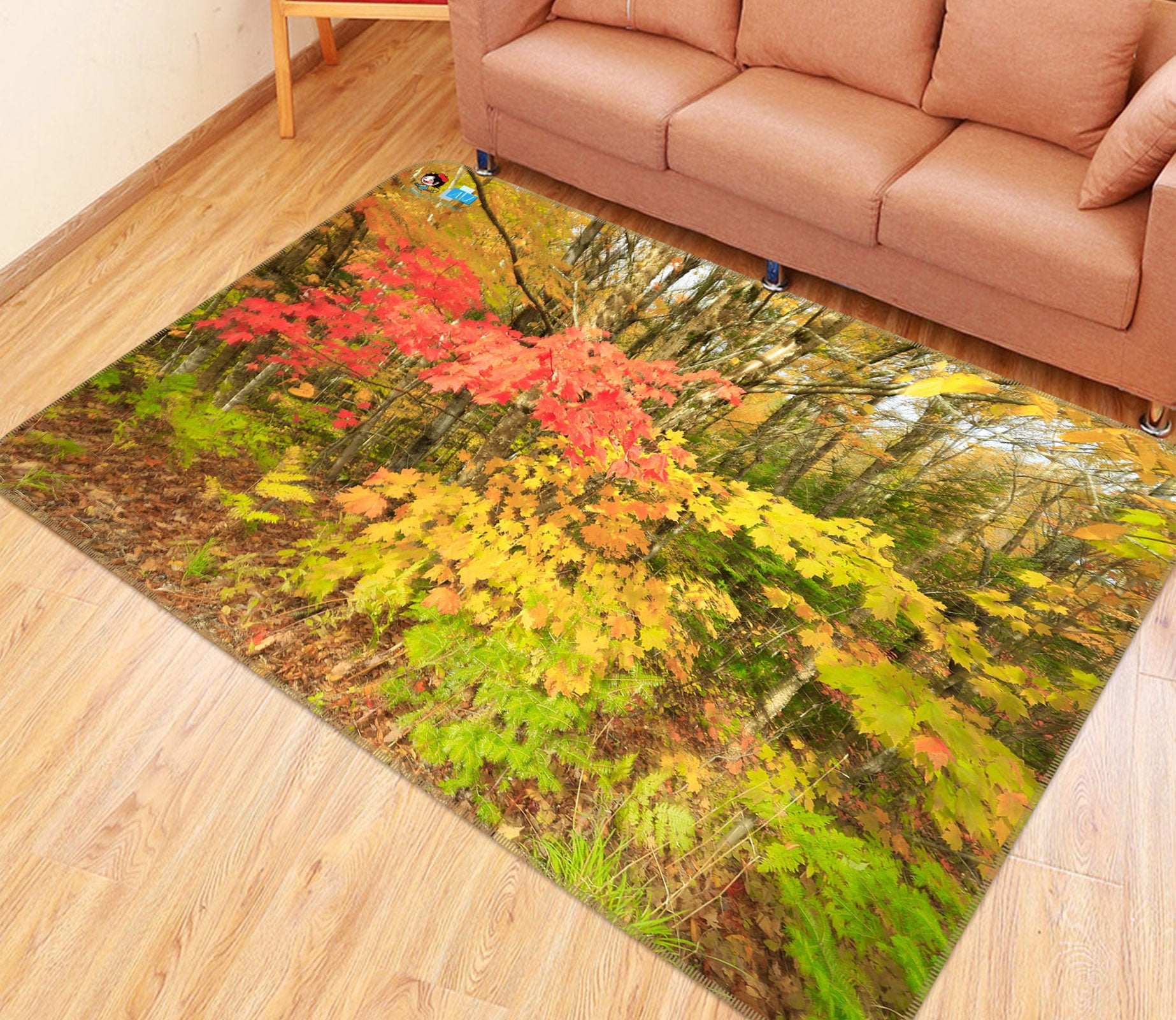 3D Jungle Leaves 62042 Kathy Barefield Rug Non Slip Rug Mat