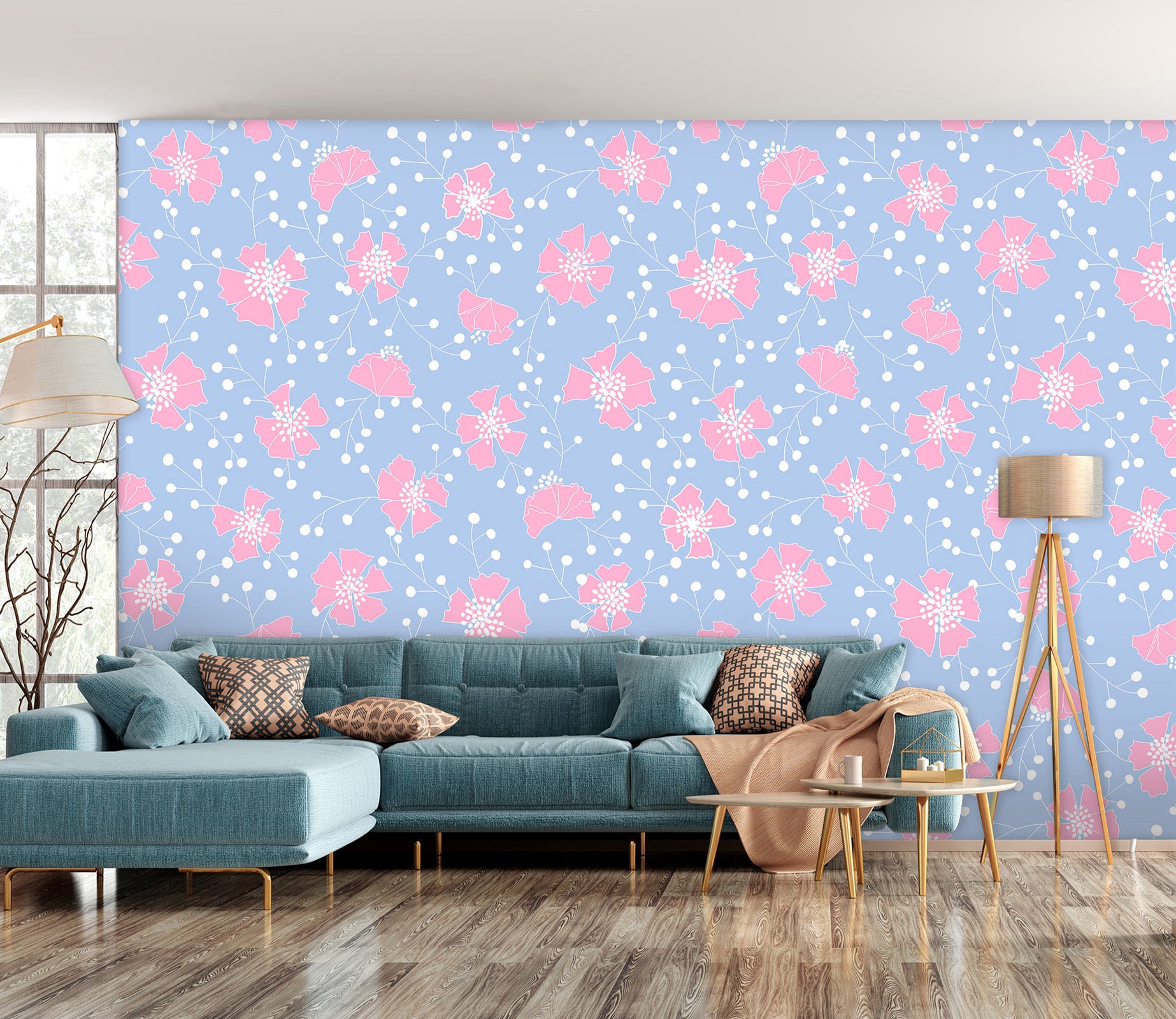 3D Pink Flowers 12094 Kashmira Jayaprakash Wall Mural Wall Murals