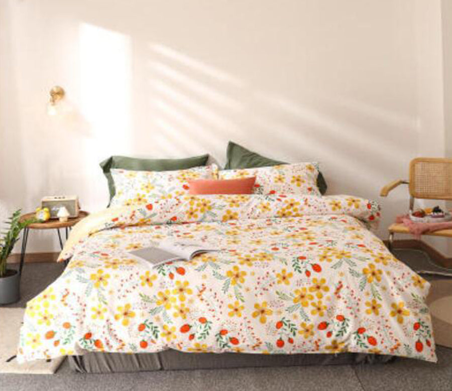 3D Yellow Red Flower 50022 Bed Pillowcases Quilt