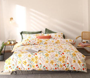 3D Yellow Red Flower 50022 Bed Pillowcases Quilt