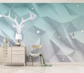 3D White Deer Head WC453 Wall Murals