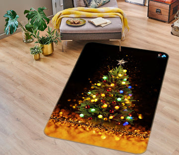 3D Tree Light 55142 Christmas Non Slip Rug Mat Xmas