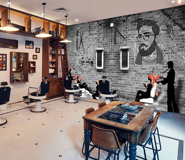 3D Signature Hairstyle 1460 Barber Shop Wall Murals Wallpaper AJ Wallpaper 2 