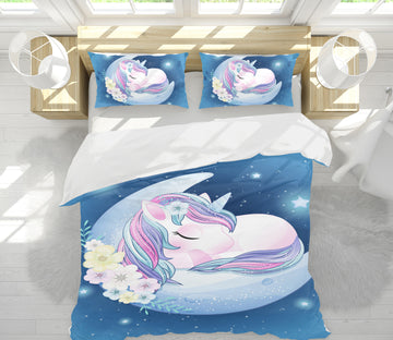 3D Moon Unicorn 59070 Bed Pillowcases Quilt