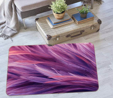 3D Purple Feather Pattern 30027 Non Slip Rug Mat