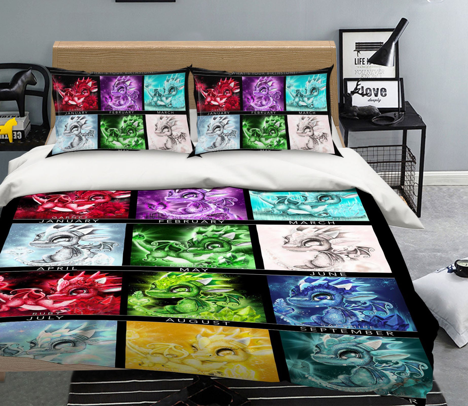 3D Month Dragon 8618 Sheena Pike Bedding Bed Pillowcases Quilt Cover Duvet Cover