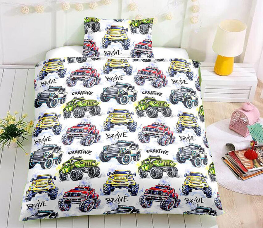 3D Many Cars 6004 Bed Pillowcases Quilt