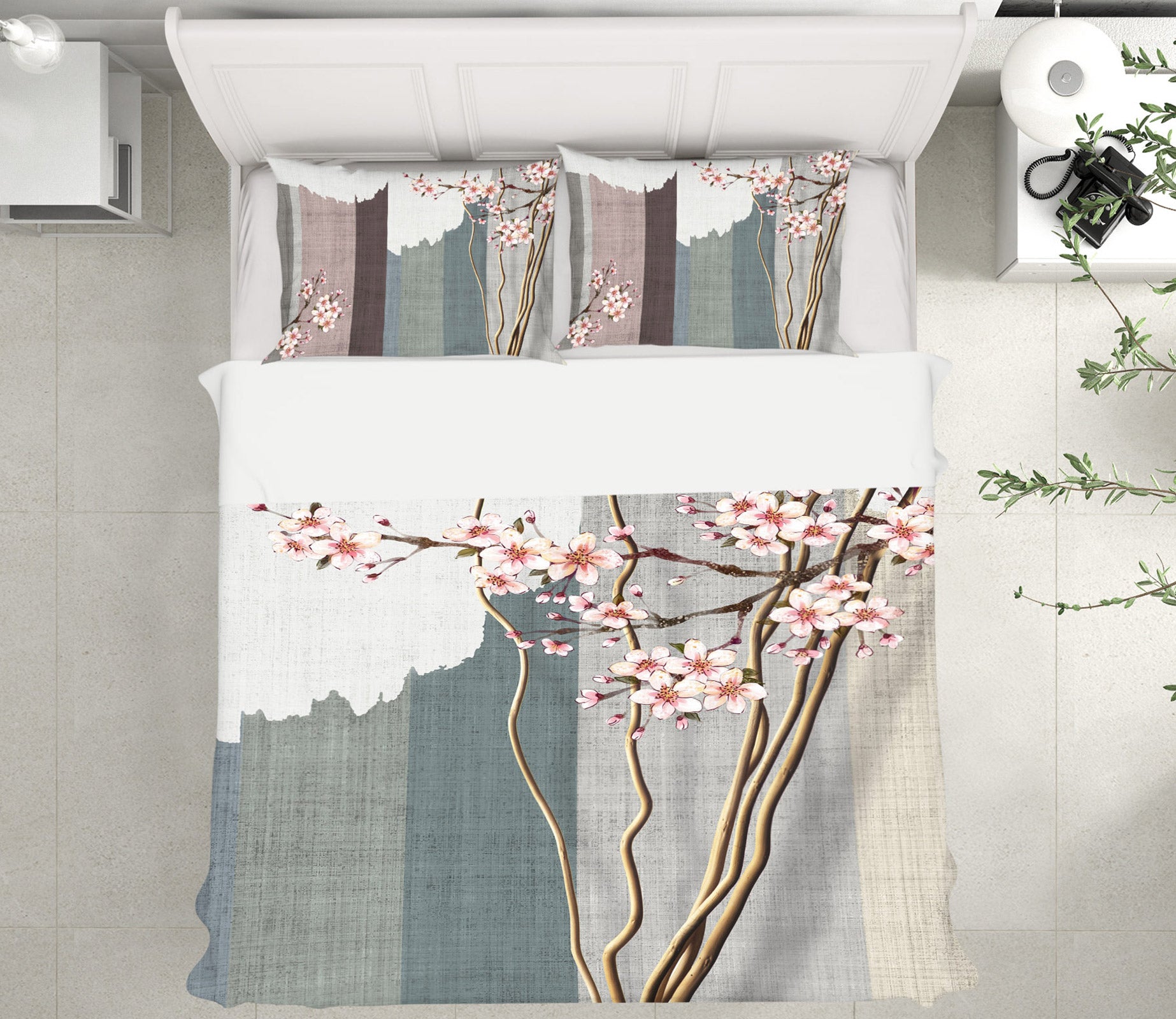 3D Plum Blossom 12083 Bed Pillowcases Quilt
