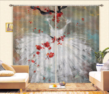 3D Skirt Red Petals 2193 Debi Coules Curtain Curtains Drapes