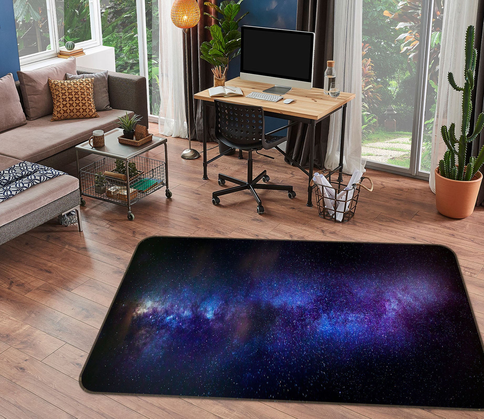 3D Starry Sky 36077 Non Slip Rug Mat