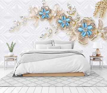 3D Golden Flowers 1452 Wall Murals Wallpaper AJ Wallpaper 2 