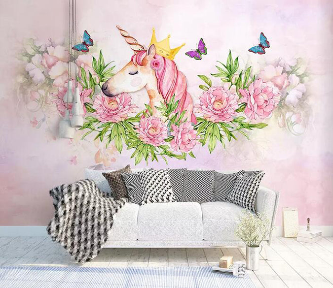 3D Pink Unicorn 1351 Wall Murals Wallpaper AJ Wallpaper 2 