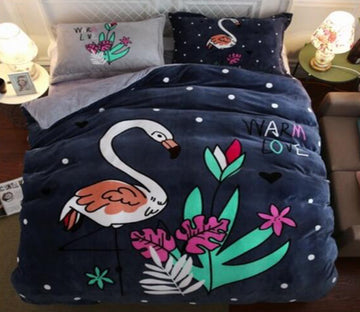 3D Flamingo 18028 Bed Pillowcases Quilt
