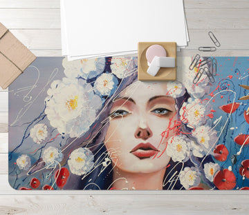 3D Flower Woman 17125 Desk Mat