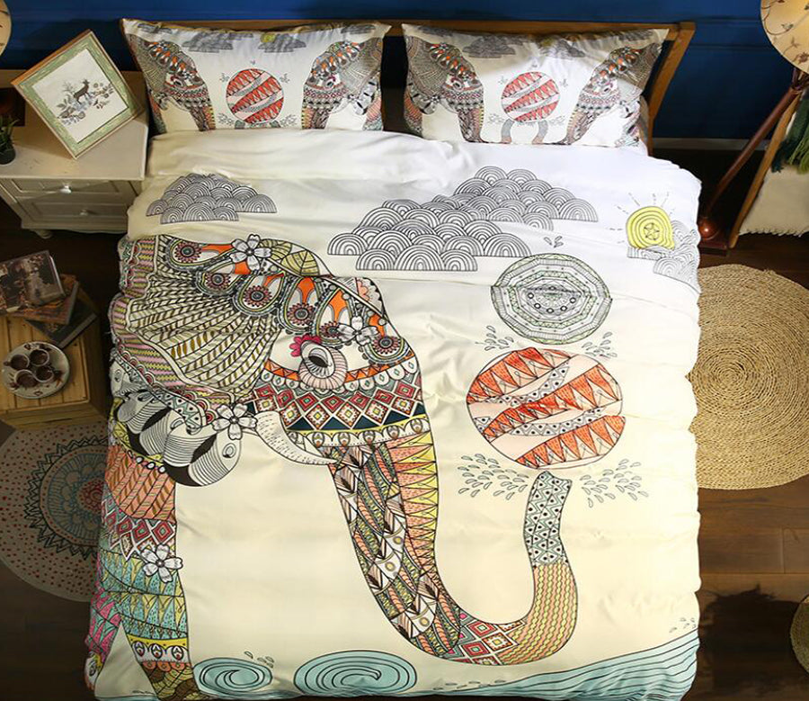 3D Ball Elephant 1095 Bed Pillowcases Quilt