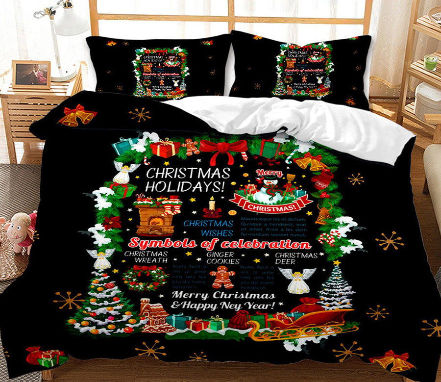 3D Merry Christmas 46006 Christmas Quilt Duvet Cover Xmas Bed Pillowcases