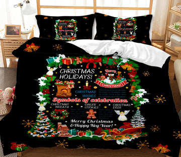 3D Merry Christmas 46006 Christmas Quilt Duvet Cover Xmas Bed Pillowcases