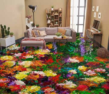 3D Oil Painting Colorful Flowers 9633 Allan P. Friedlander Floor Mural