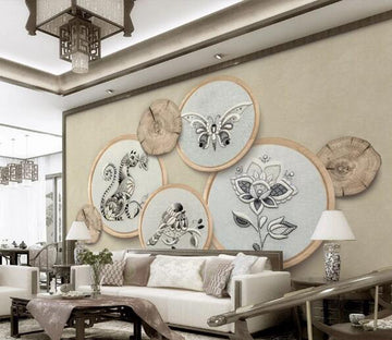 3D Embroidered Cat WC227 Wall Murals