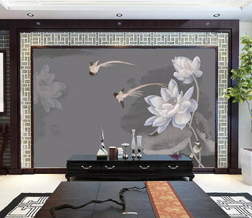 3D Flower Fish 1699 Wall Murals Wallpaper AJ Wallpaper 2 