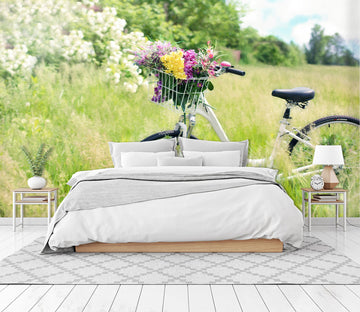 3D Flower Plant Bicycle 078 Vehicle Wall Murals