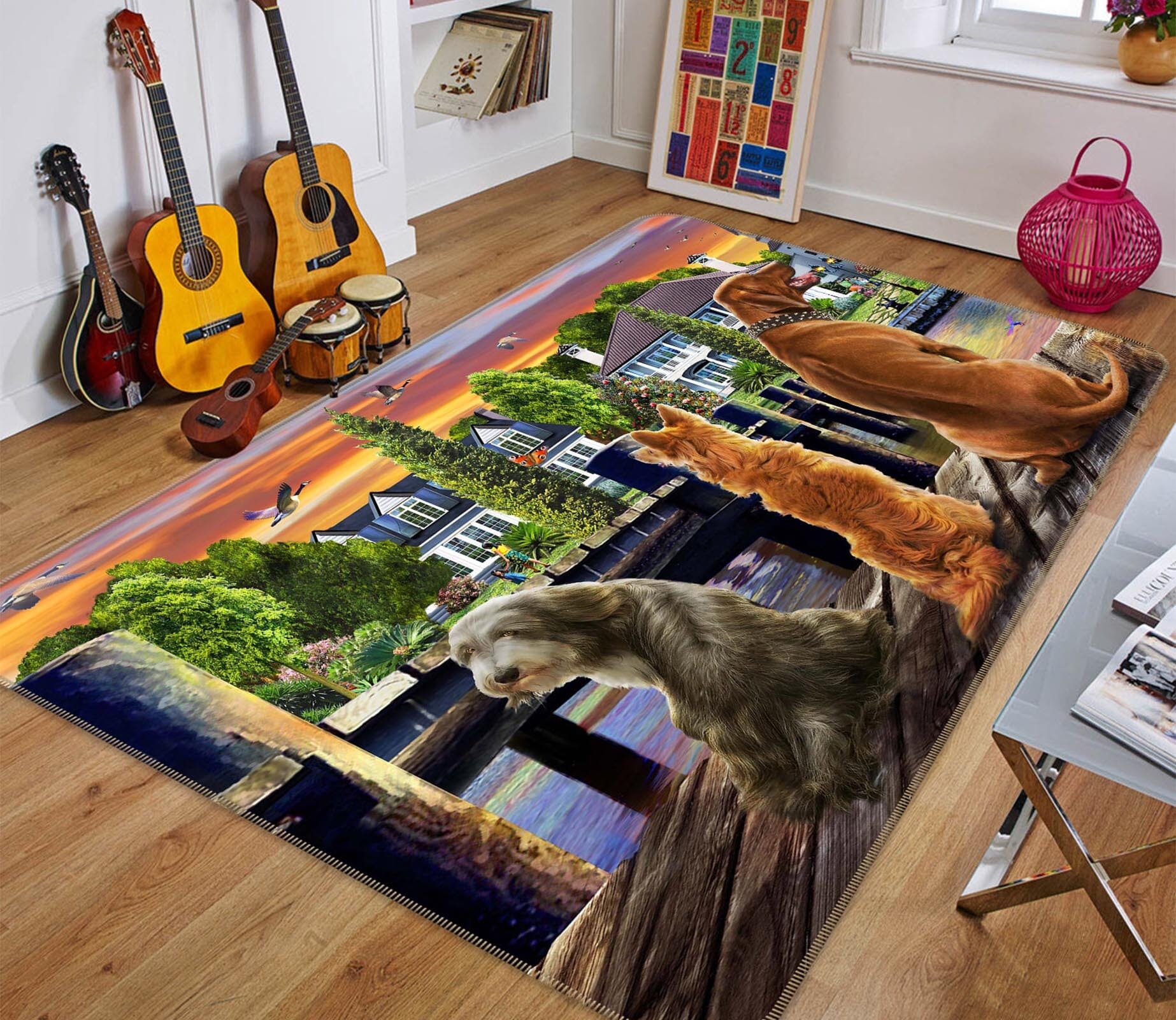 3D Watchdog 1073 Adrian Chesterman Rug Non Slip Rug Mat Mat AJ Creativity Home 