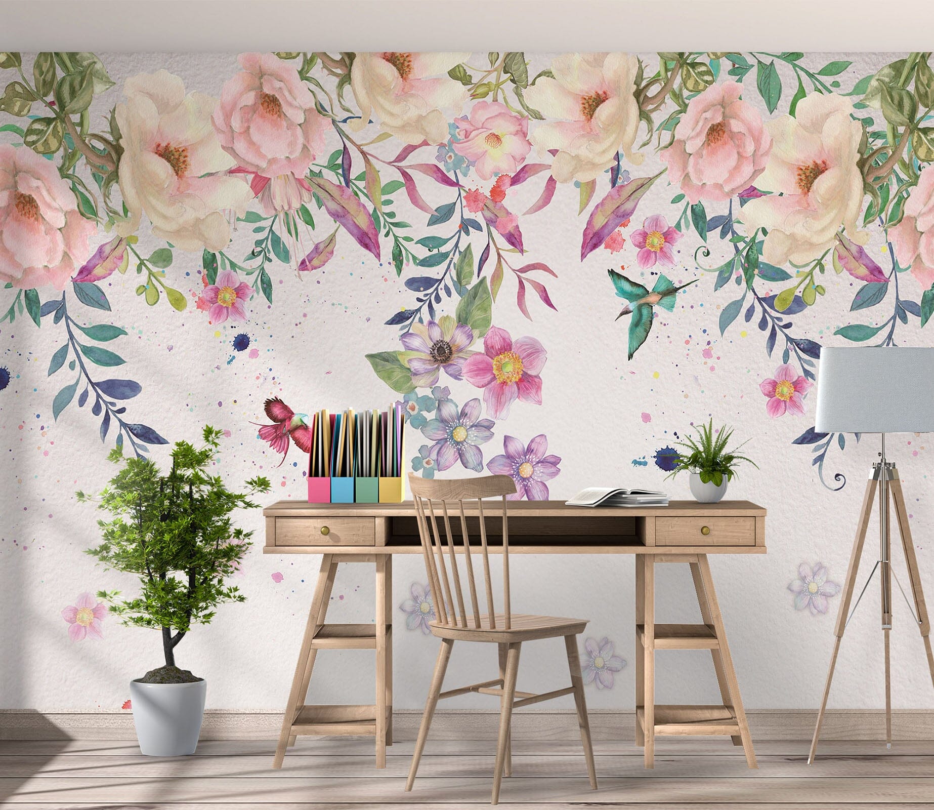 3D Colored Bird Petals 1044 Wall Murals Wallpaper AJ Wallpaper 2 