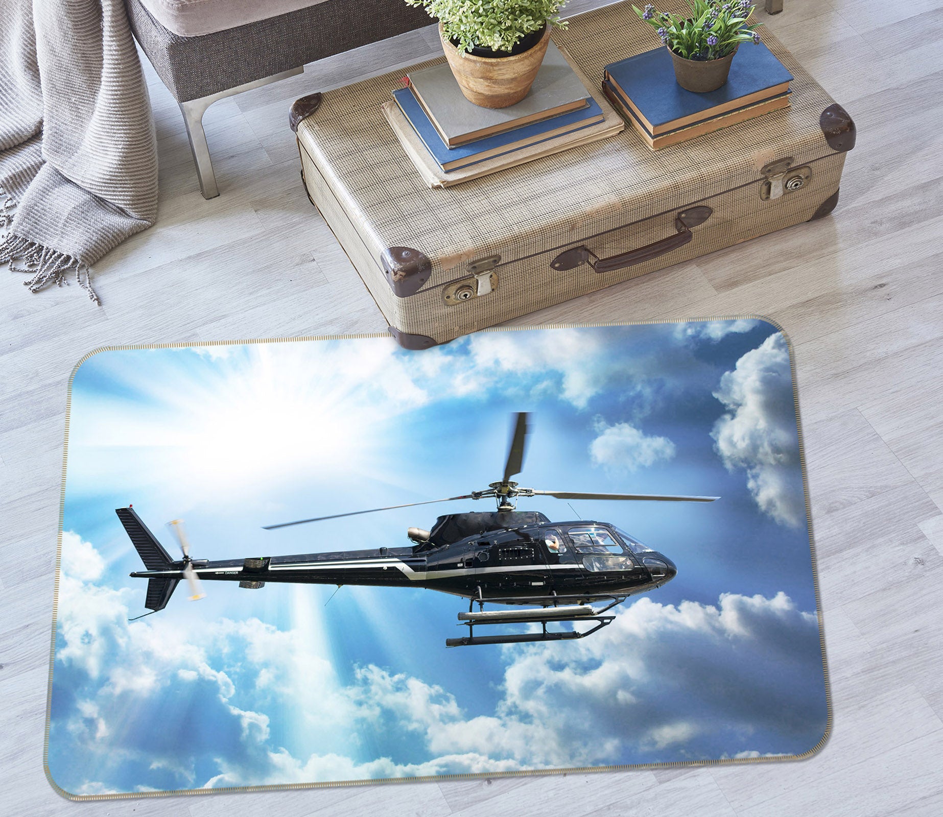 3D Helicopter 38211 Vehicle Non Slip Rug Mat
