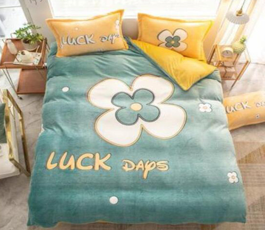 3D Four Petals 14196 Bed Pillowcases Quilt