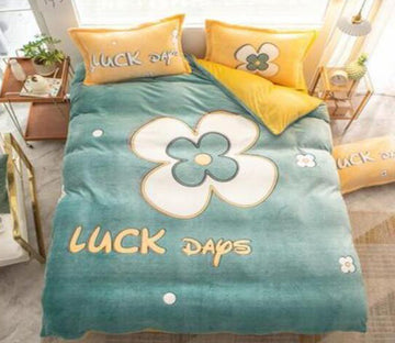 3D Four Petals 14196 Bed Pillowcases Quilt