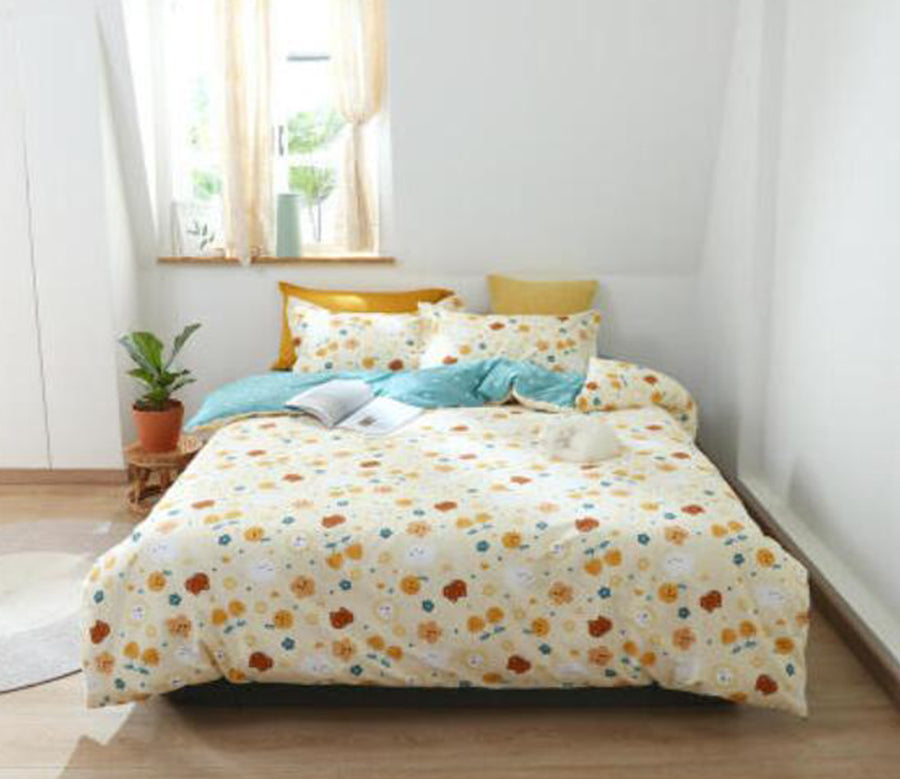 3D Yellow Red Flower 50037 Bed Pillowcases Quilt