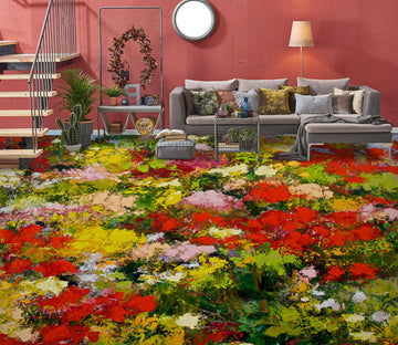 3D Flower Bush Painting 9928 Allan P. Friedlander Floor Mural