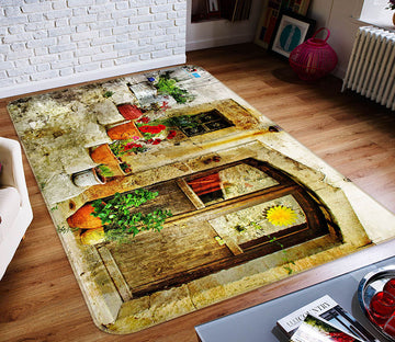 3D Flowerpot Door 66039 Non Slip Rug Mat