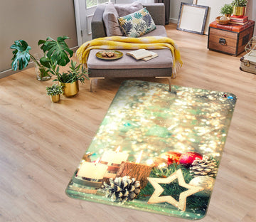 3D Five-Pointed Star Pineta 55035 Christmas Non Slip Rug Mat Xmas